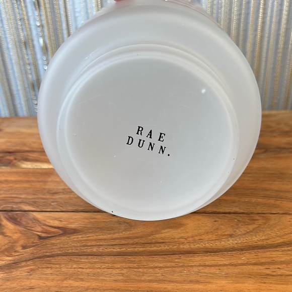 Rae Dunn Frosted Glass Vase/Candle Holder - White and Red - Picture 3 of 6